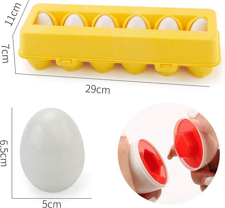 Image du produit Activity Board OEufs assortis 12PCS puzzle de reconnaissance des couleurs et des formes jouet éducatif pour les