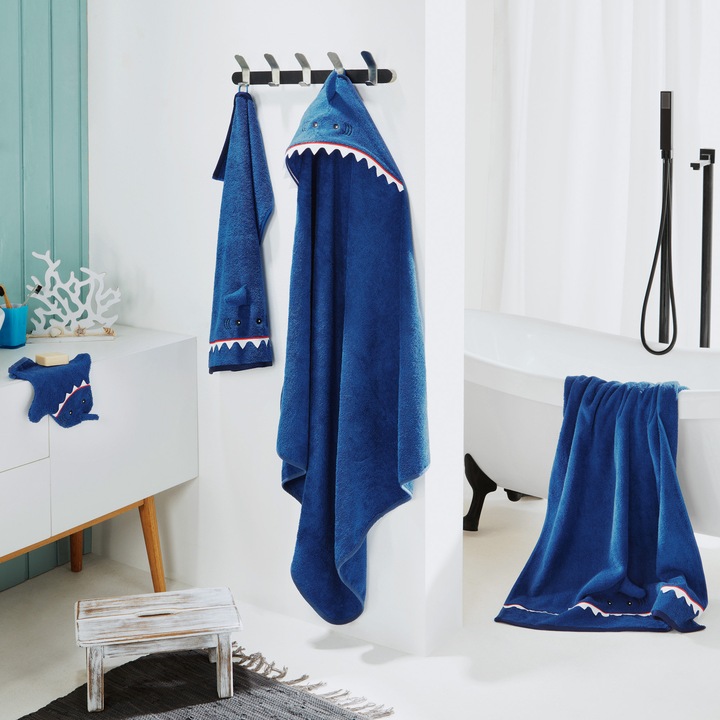 Image du produit Erwin Müller Serviette de bain à capuche pour enfants "Requin