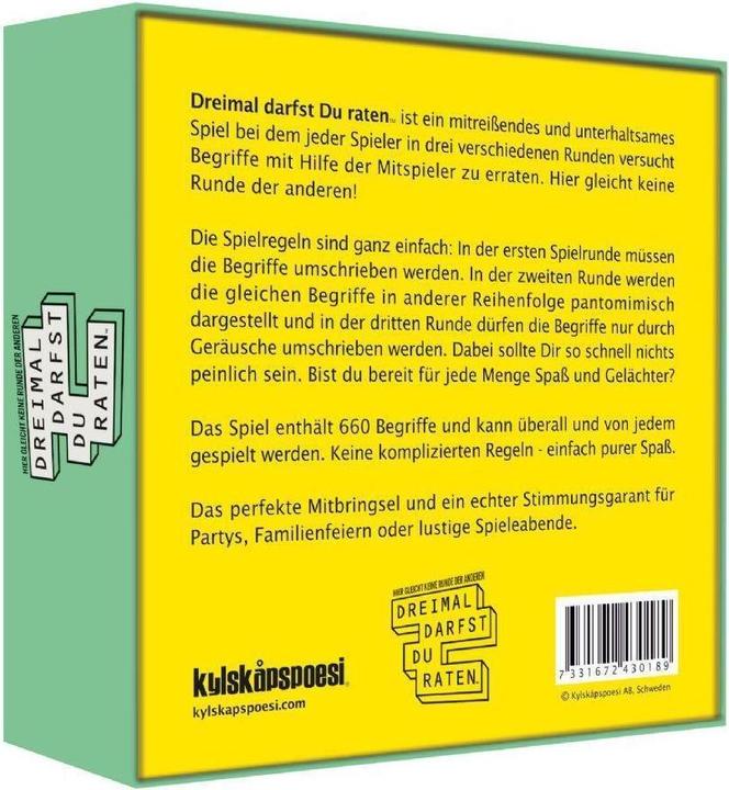 Produktbild Dreimal darfst du raten (Deutsch)
