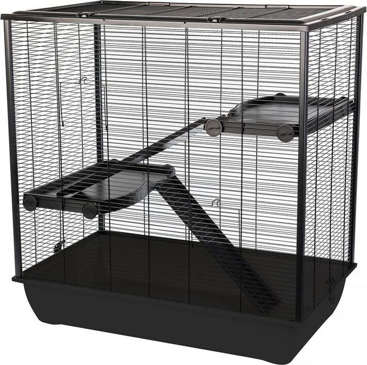 Productafbeelding Interzoo INTER-ZOO Frodo + Plastic Zwart - Kooi voor één hamster