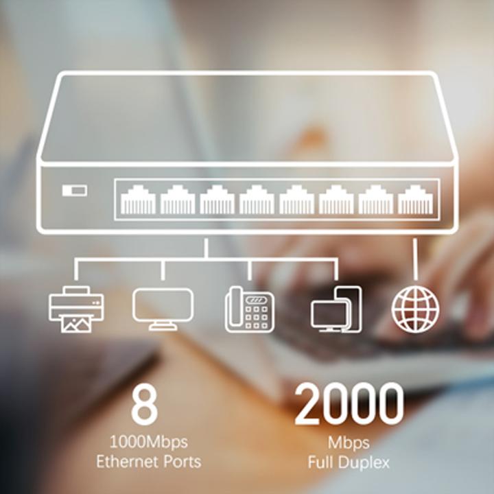 Actual product image Cudy GS108 network switch Gigabit Ethernet (10/100/1000) Black (8 ports)