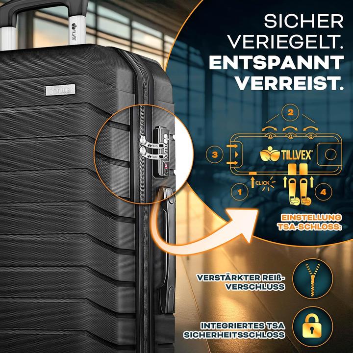Actual product image Tillvex Reisekoffer-Set mit Gepäckwaage und TSA-Schloss (3-teilig)