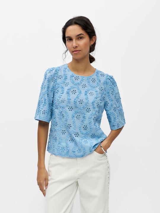 Produktbild Object Besticktes Oberteil mit Puffärmeln (40)