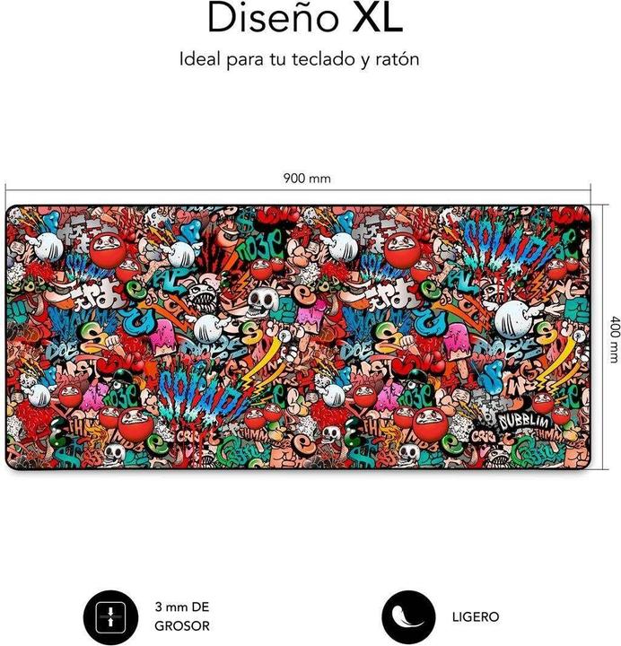 Actual product image Subblim Alfombrilla Graffiti XL Mouse Pad (XL)
