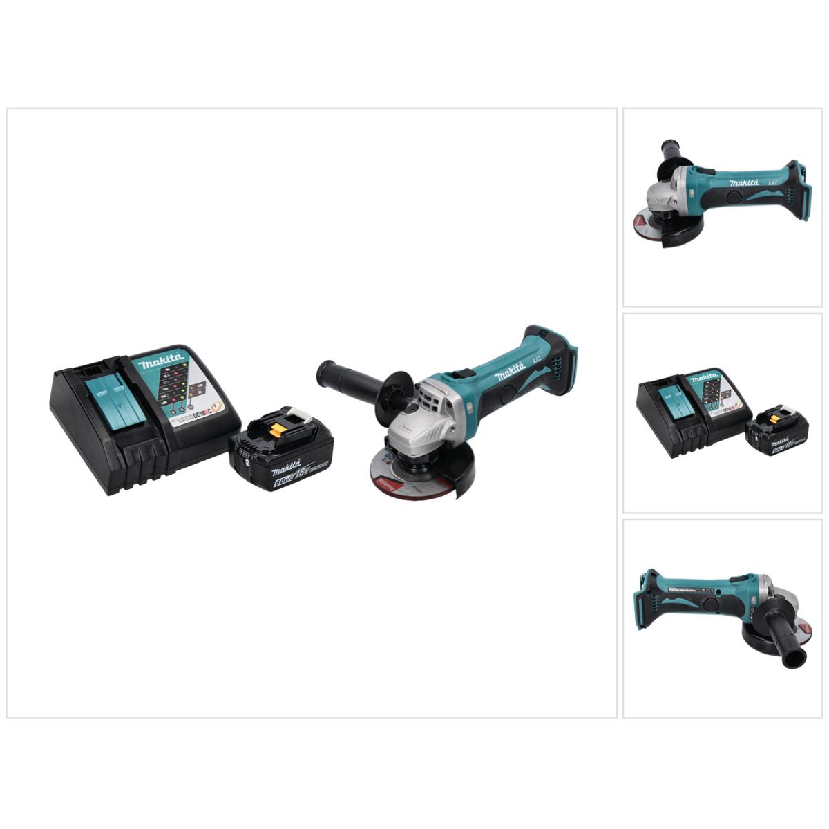 Makita, Winkelschleifer, DGA 452 RG1 Akku Winkelschleifer 18 V 115 mm + 1x Akku 6,0 Ah + Ladegerät (115 mm)