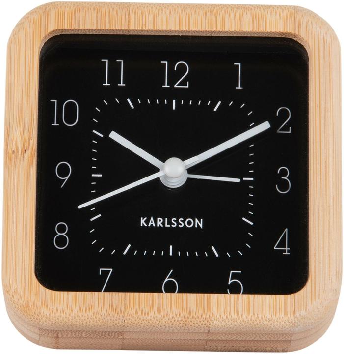 Actual product image Karlsson Classic alarm clock Neat Square bamboo / black