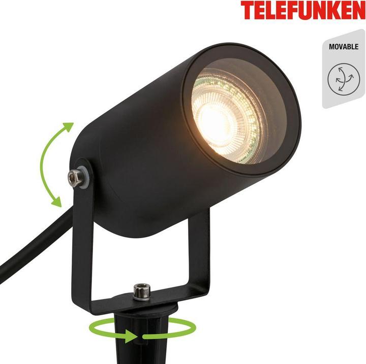 Produktbild Telefunken Erdspiess Outdoor Spot, schwarz, GU10 (GU10, IP65)