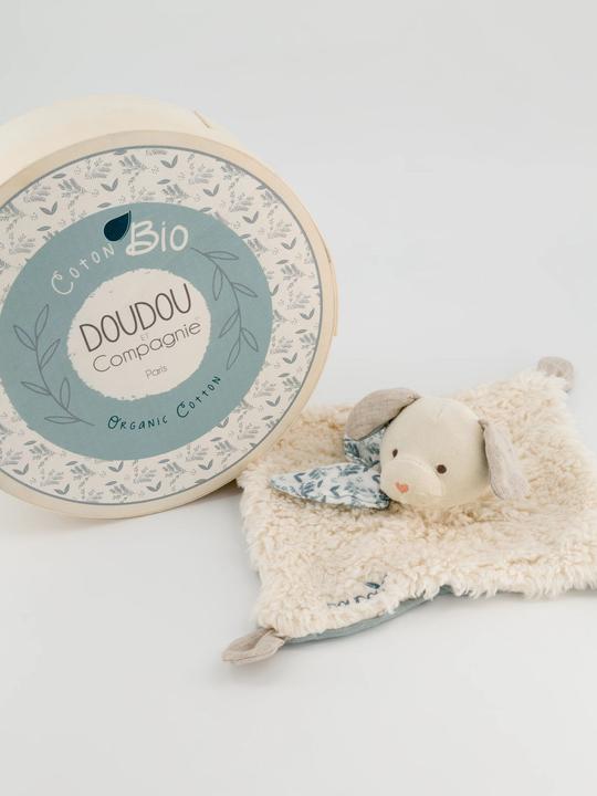 Image du produit Doudou et Compagnie Doudou chien bio, bleu 25cm