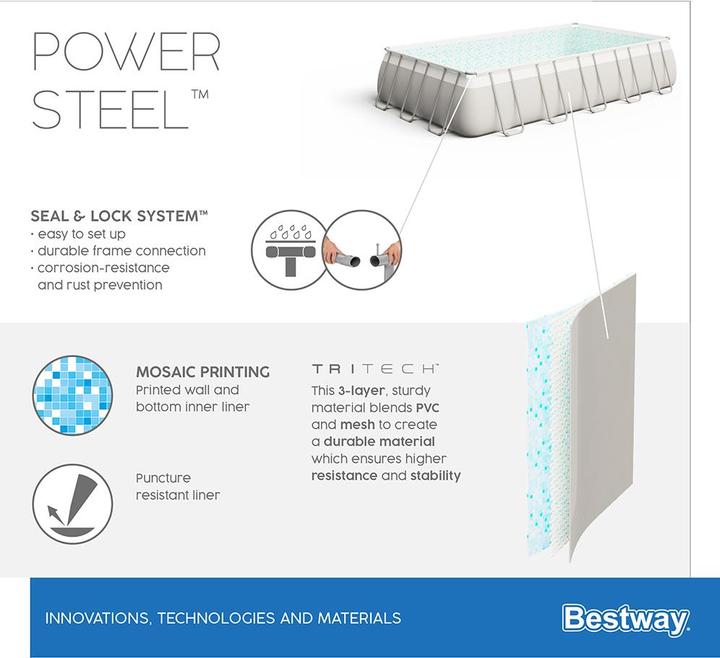 Produktbild Bestway Power Steel Aufstellpool-Set 956 x 488 x 132 cm (956 x 488 x 132 cm)