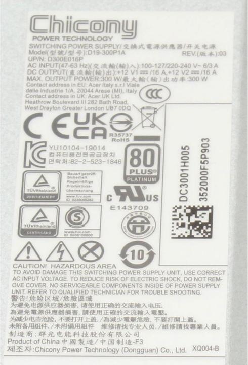 Image du produit Acer D300E025P-AC01 (300 W)