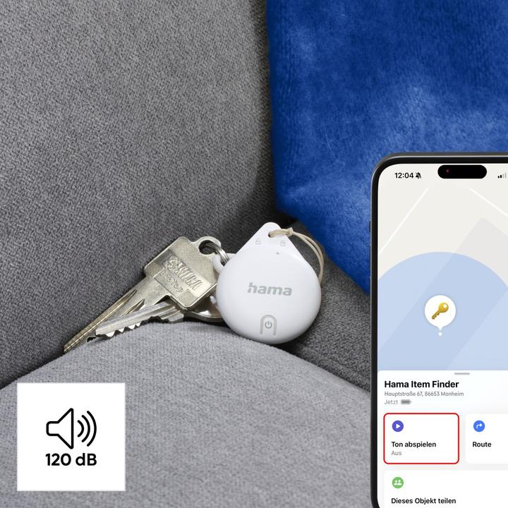 Produktbild Hama 185815 Schlüsselfinder Bluetooth f. Apple Weiss 4 St. Set (iOS)