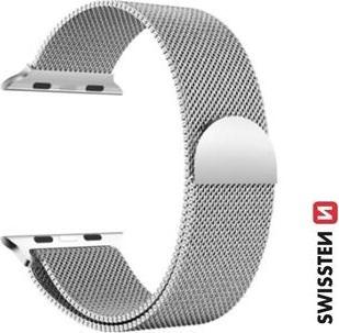 Produktbild Swissten Mesh band for apple watch 42-44 mm silver (42 mm, 44 mm, Edelstahl)