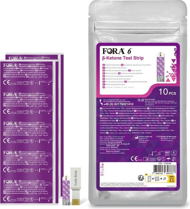 Produktbild Fora 6 β-Keton Teststreifen (Teststreifen)