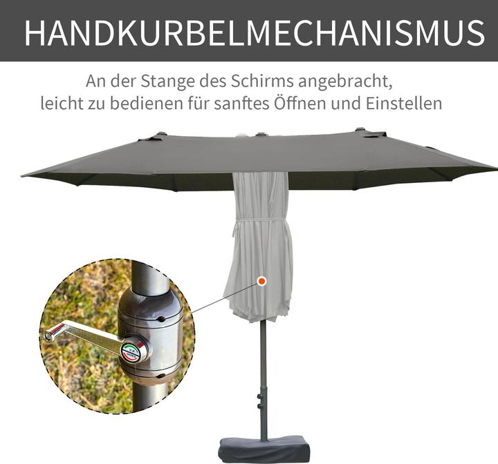 Image du produit Outsunny Doppel-Sonnenschirm (2.65 m)