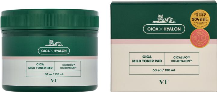 Actual product image VT Cosmetics Cica Hyalon Soft Toner Pad with 0.5% Salicylic Acid - Soothing Repair and Anti-Acne (Facial cleansing wipes, 130 ml)
