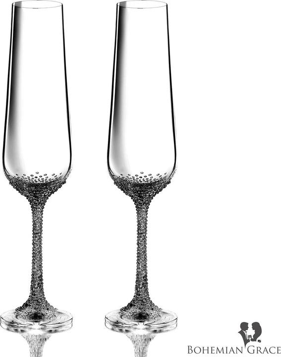 Produktbild Bohemian Grace Sektgläser mit Swarovski Elements (20 cl, 2 Gläser, Sektgläser)