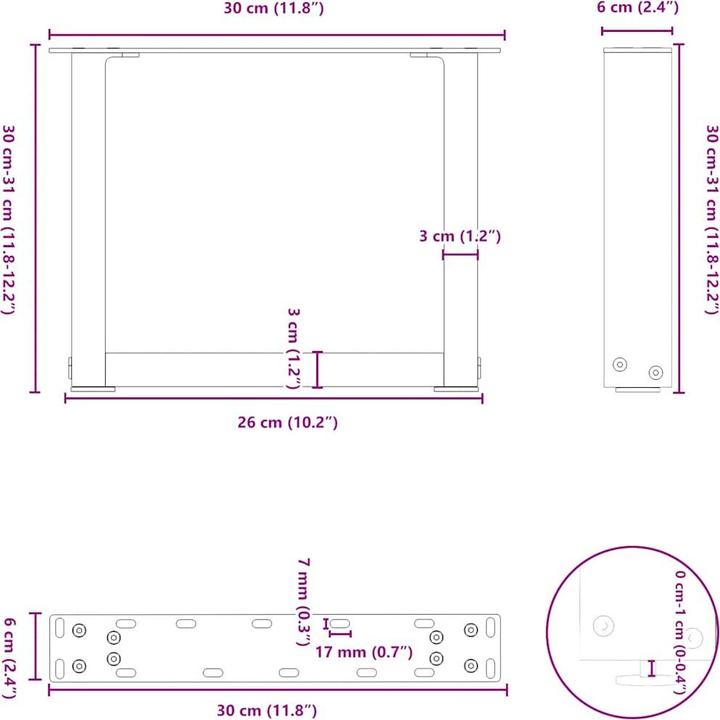 Actual product image vidaXL Couchtischbein