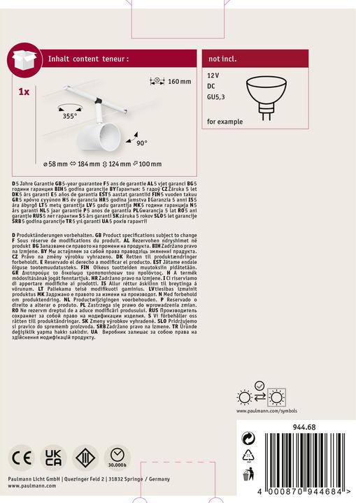 Image du produit Paulmann Luminaires Spot Cup