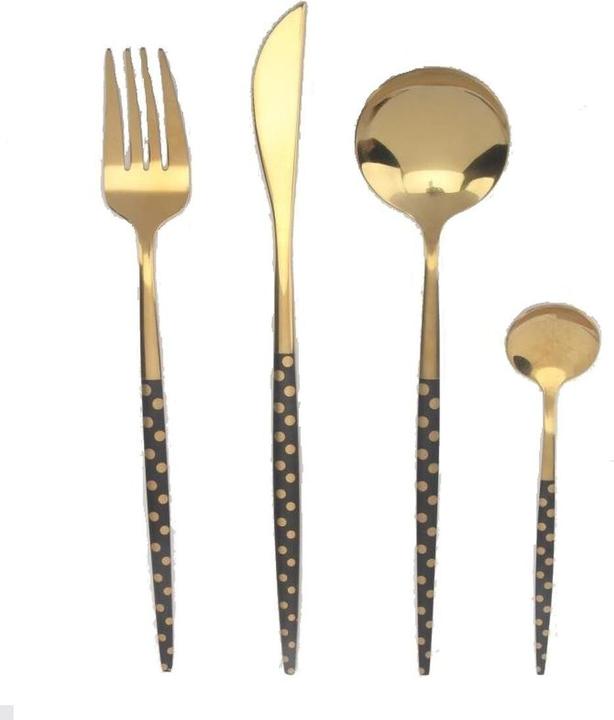 DKD Home Decor Besteck Edel 2 x 0,3 x 21 cm 16 Stücke (16 Stk., Gabel, Löffel, Messer)