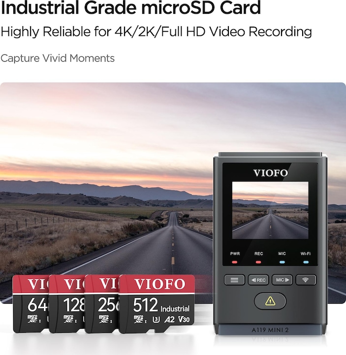 Actual product image Viofo 128GB memory card (128 GB, microSD)