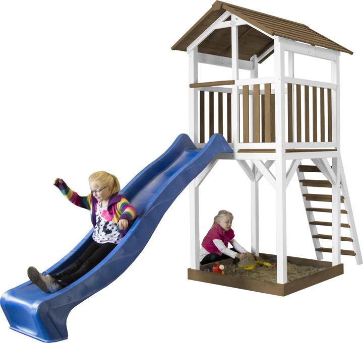 Immagine prodotto Axi Torre da gioco Beach Tower marrone/bianco - scivolo blu