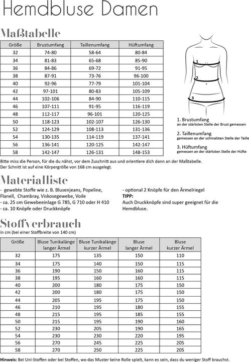 Produktbild Fadenkäfer Schnittmuster Hemdbluse
