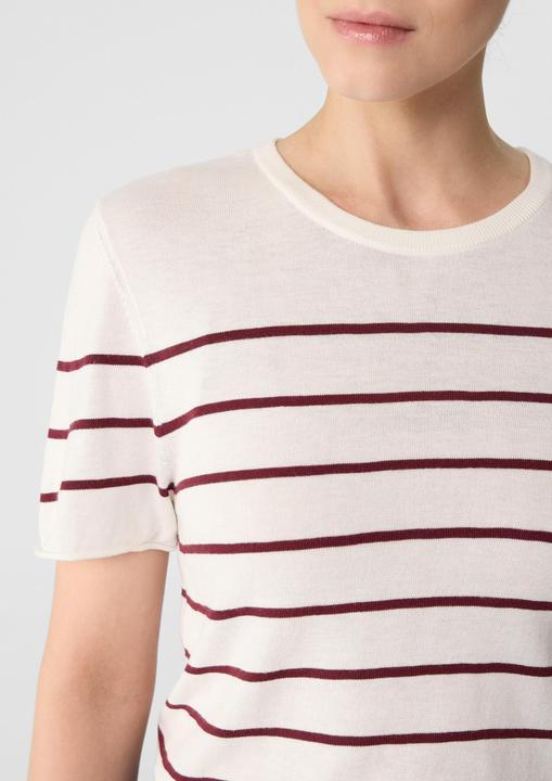 Actual product image Comma Strickpullover Kurzärmeliger Strickpullover mit Streifen (36)