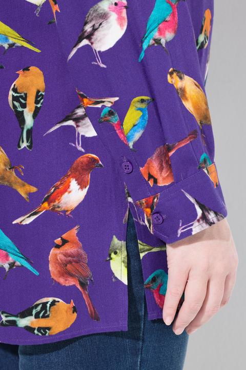 Immagine prodotto Ulla Popken Camicia con volatili, colletto da camicia e maniche lunghe (60)