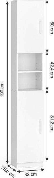 Actual product image Vicco Luis (32 x 26 x 190 cm)