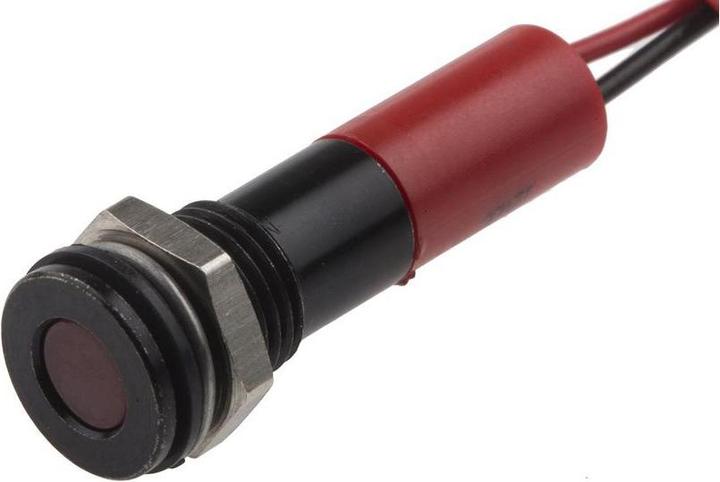 Produktbild RS PRO LED 8mm Chromblende 12Vdc Rot +Kabel