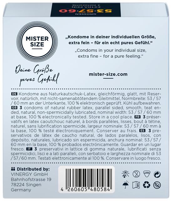 Image du produit Mister Size Moyen (53-57-60) (3 pcs)