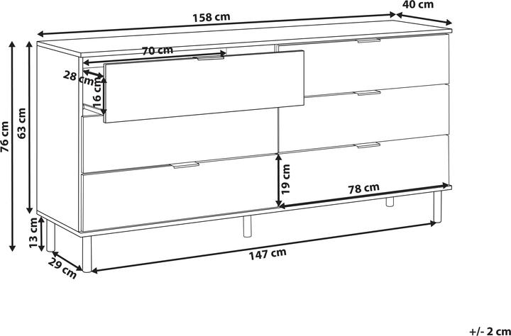 Produktbild Beliani Walpole (158 x 40 x 76 cm)