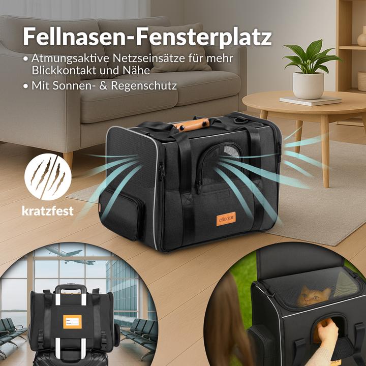 Produktbild Cadoca Haustiertragetasche (Katze, Reflektoren, Faltbar, Waschbar, Komplett zu öffnen)