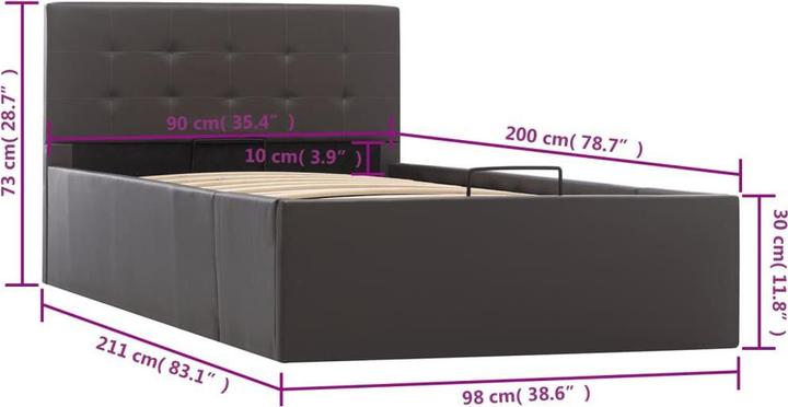 Image du produit vidaXL Bettgestell (90 x 200 cm)