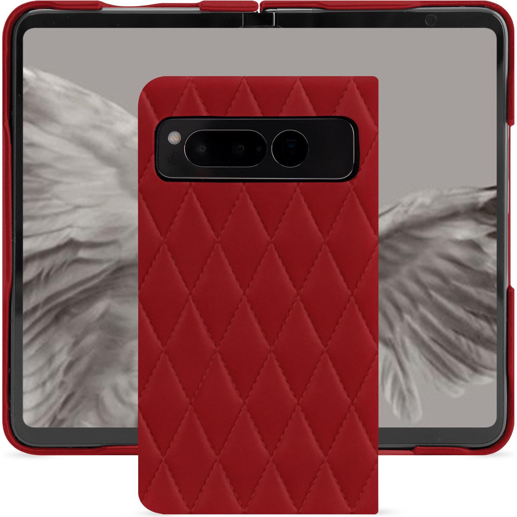 Noreve Lederschutzhülle Google Pixel Fold (Google Pixel Fold), Smartphone Hülle, Rot