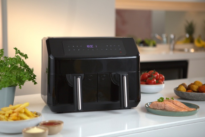 Actual product image Emerio Hot air fryer, Smart Fryer, 3.6+3.6L, Cool touch