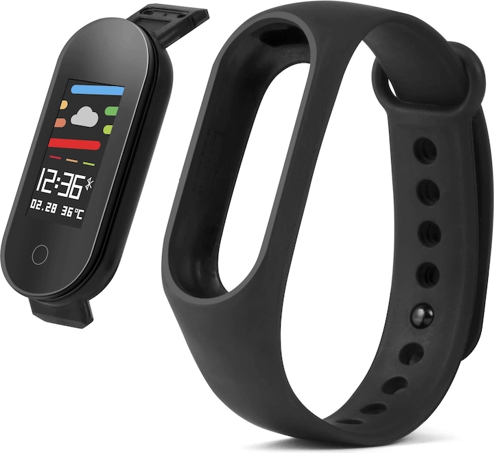 Actual product image Technaxx TX-HR6 2.44 cm (0.96" ) Activity Tracker Bracelet Black IP67 (18.90 mm)