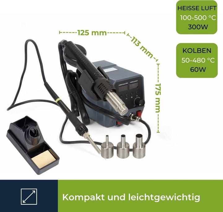 Produktbild Velleman 2-in-1 SMD-HEIssLUFTSTATION (Lötstation)