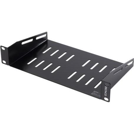 Deltaco 10-33HYL, Rack shelf, Black, SPCC, 1U, 25.4 cm (10"), 250 mm, Serverschrank Zubehör, Schwarz