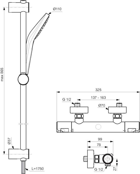 Produktbild Ideal Standard Brausekombination CERATHERM