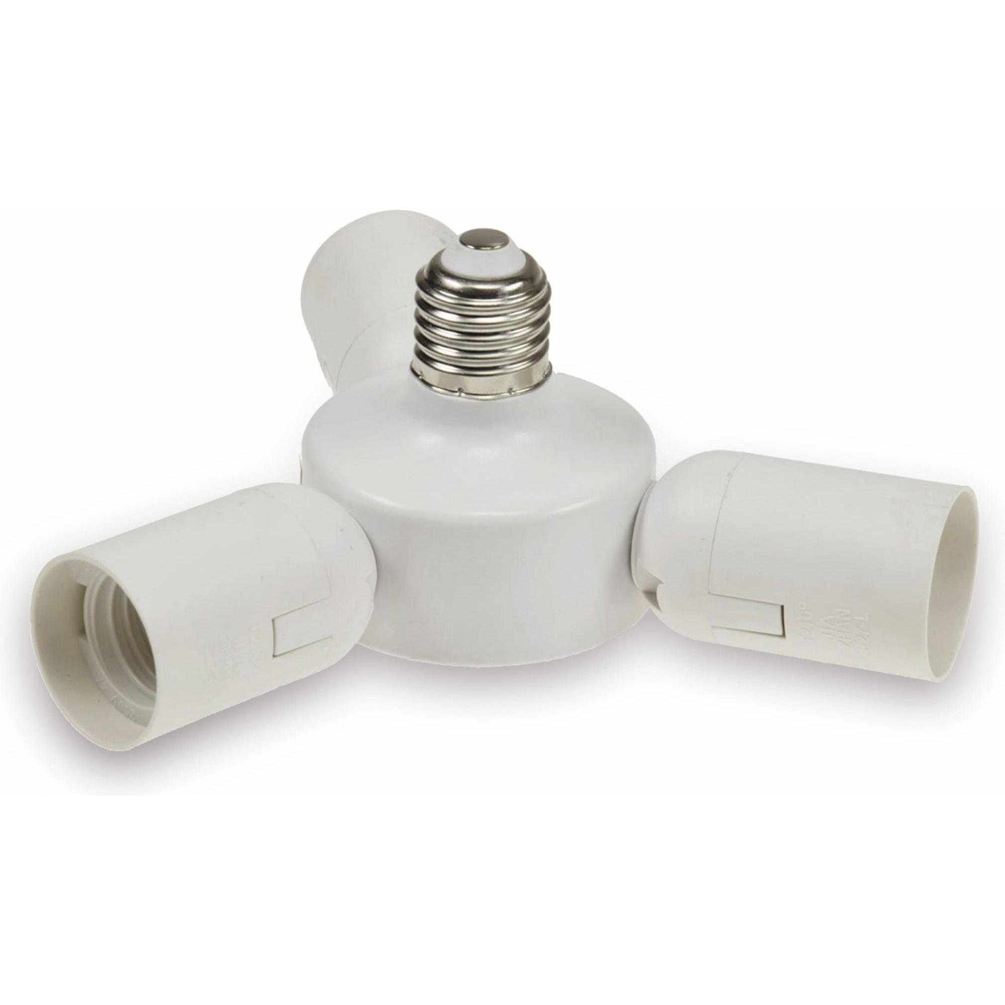 Chilitec, Zubehör Beleuchtung, E27 Fassung "Triple" 3 fach Adapter auf 3x E27 Schraubfassungen Lampen Sockel Leuchtmitte...