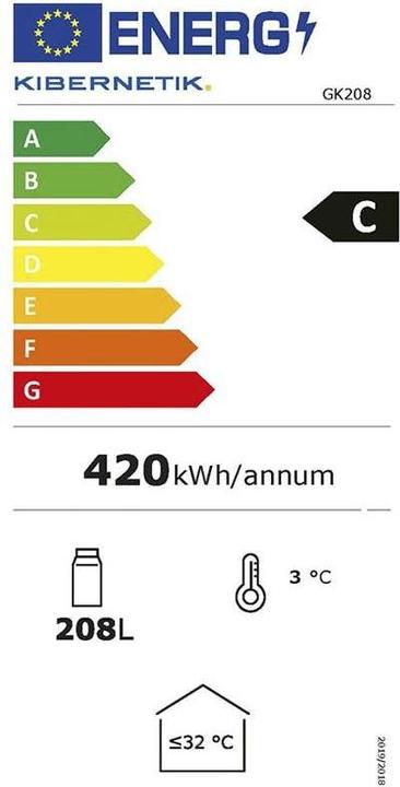 Etichetta energetica Kibernetik GK208 (208 l)