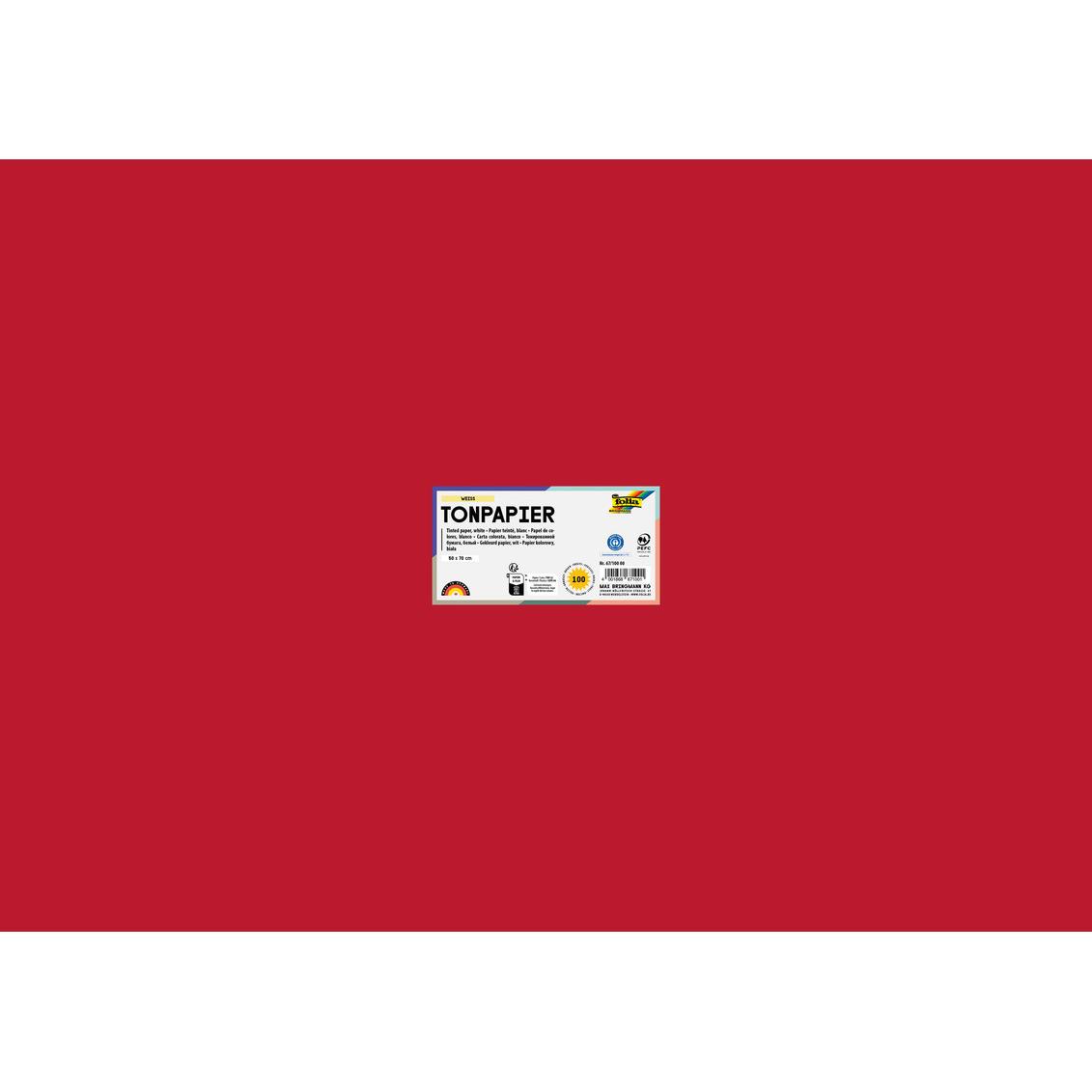 Thumbnail - Folia, Bastelpapier, Tonpapier, (B)500 x (H)700 mm, 130 g/qm, ziegelrot (130 g/m², 1 x)