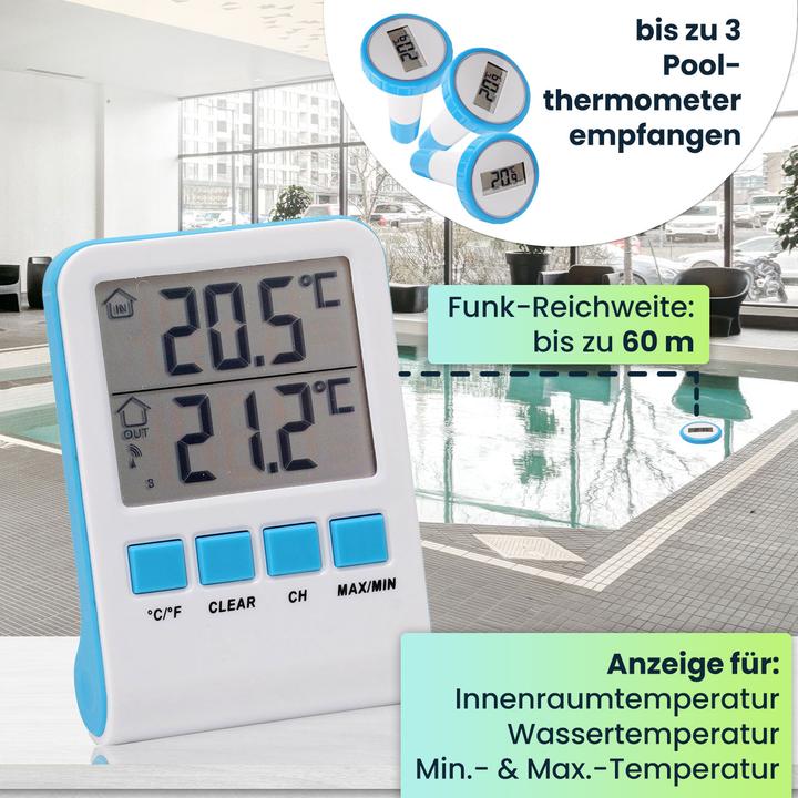 Immagine prodotto Casativo Termometro digitale per laghetti e piscine con display LCD, IPX8