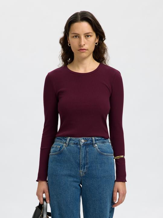 Produktbild Selected Geripptes Oberteil mit langen Ärmeln (S)