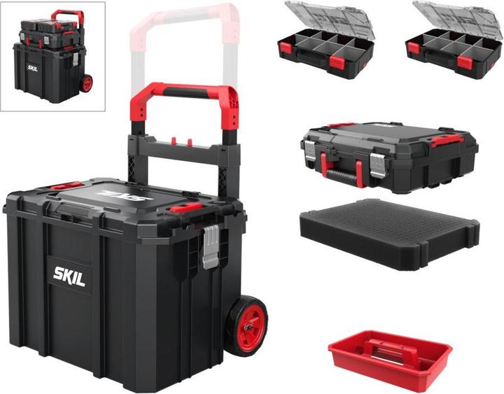 Produktbild Skil 2610S01671 Individuell stapelbares Werkzeugkoffer-Set mit Trolley