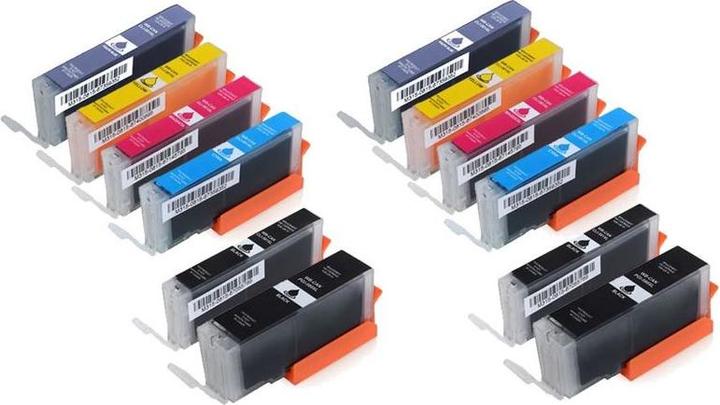 Actual product image Hermex Compatible Ink Cartridge XXL for Canon PIXMA TS8350 (M, FC, C, PC, PM, Y)
