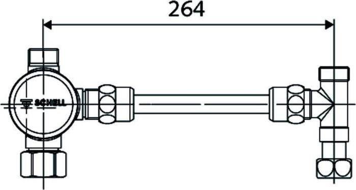 Produktbild Schell Eckventil-Thermostat-Set Verrohrungsset starr chrom
