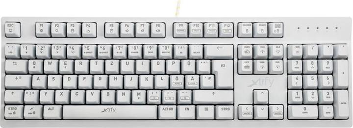 Actual product image CHERRY xtrfy K2 for gaming, Kailh Red - RGB-LED - White (DE, Cable)
