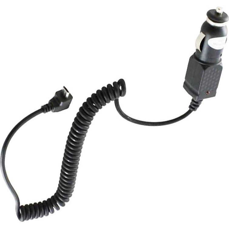 AccuCell Micro-USB Ladekabel 12 Volt mit abgewinkeltem Stecker, Auto Adapter, Schwarz